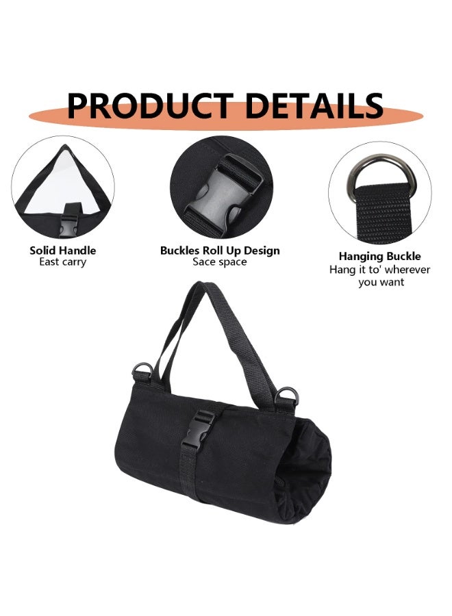 Super Roll Tool Roll, Multi-Purpose Roll Up Tool Bag, Wrench Roll,Canvas Tool Organizer Bucket,Car First Aid Kit Wrap Roll Storage Case,Hanging Tool Zipper Carrier Tote,Car Camping Gear - Image 2