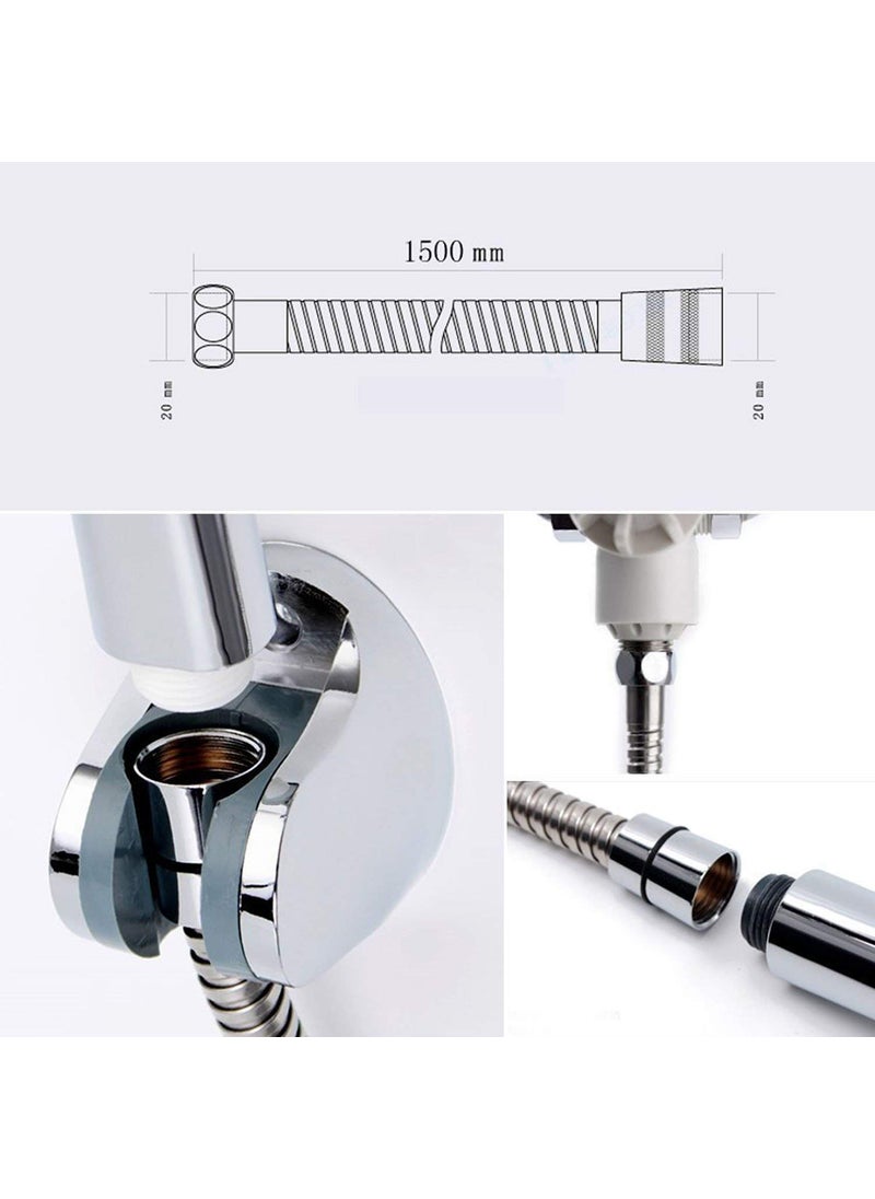 FOSSA Shower Hose 304 Stainless steel Shower Hose Chrome plated Flexible Shower Hose Explosionproof Handheld Shower Head Hose Extra Long Shower Hose with Brass Insert Nut1 Meter  - Image 4