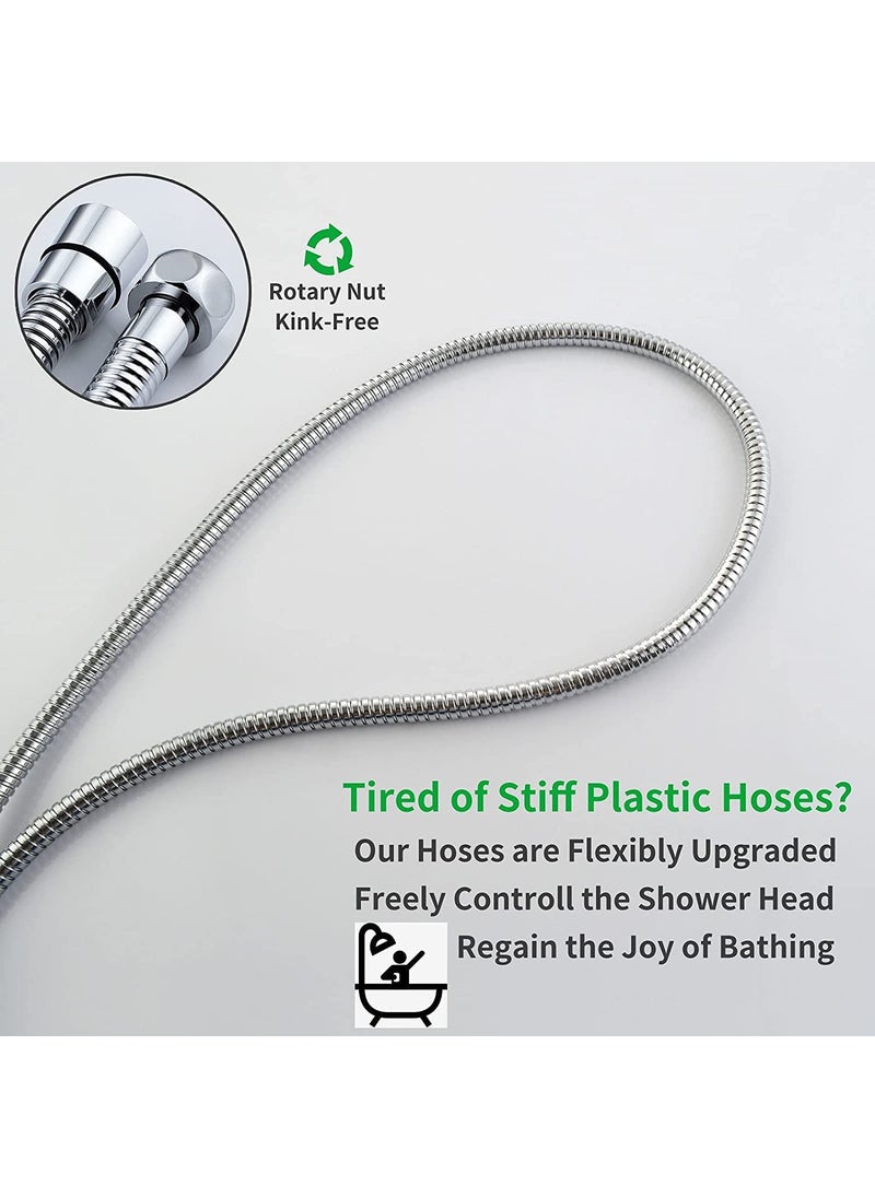 FOSSA Shower Hose 304 Stainless steel Shower Hose Chrome plated Flexible Shower Hose Explosionproof Handheld Shower Head Hose Extra Long Shower Hose with Brass Insert Nut1 Meter  - Image 5