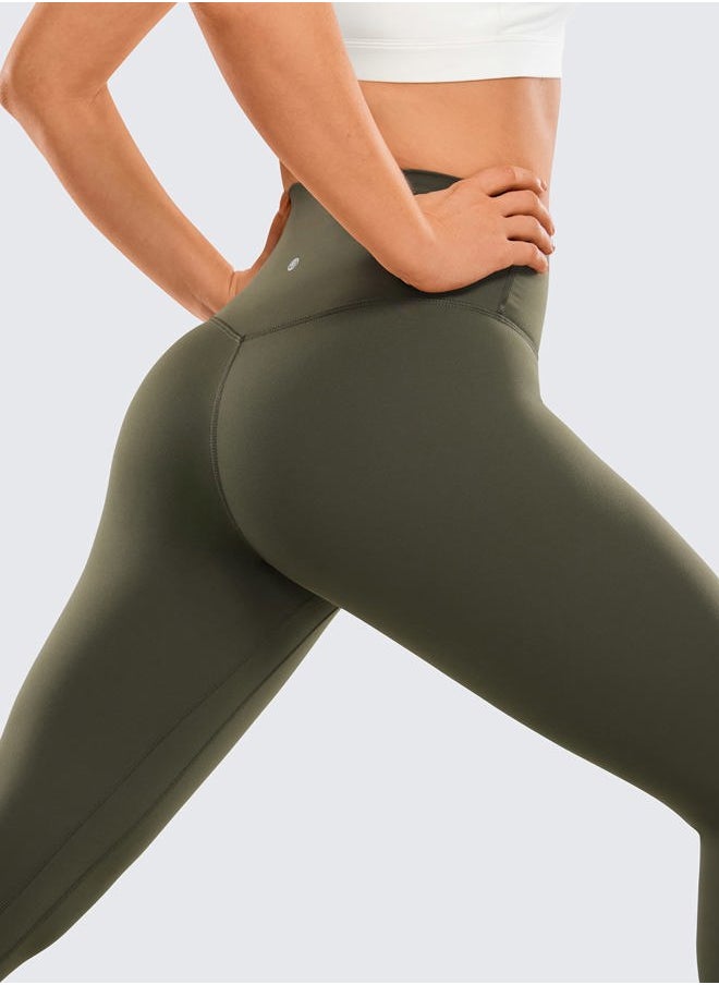 CRZ YOGA Womens Brushed Naked Feeling Workout Leggings 28"- High Waisted Gym Compression Tummy Control Yoga Pants Olive Green Small  - Image 4