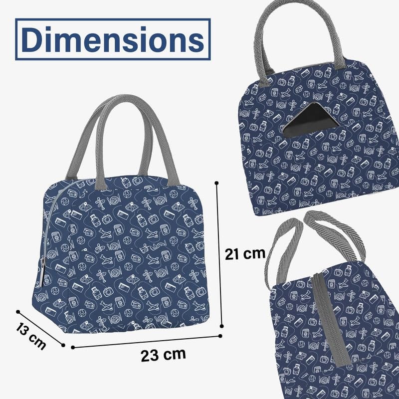 Myfav MY FAV Insulated Lunch Bag Thermal Cool Bag for Adults Men Women Kids Drinks Picnic Beach School Office Work Tote & Lunch Box Holder Cooler Food Digitally Printed Design (Multicolor 4 Travel Print) - Image 4