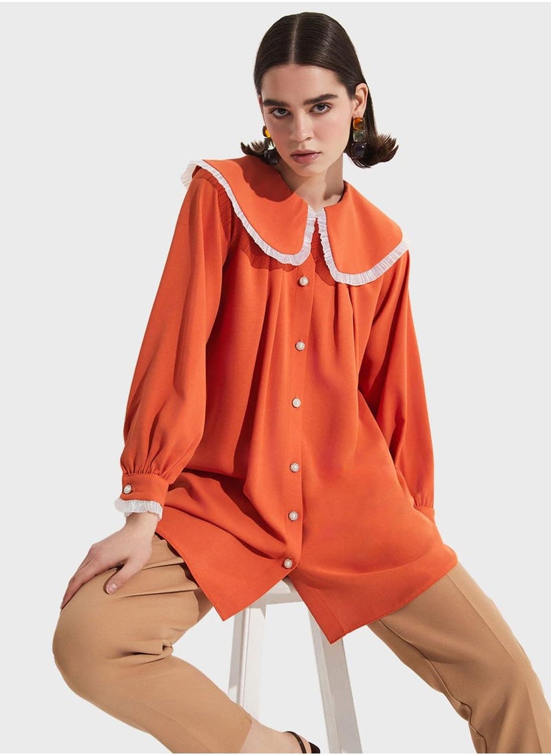 JUNE Baby Collar Button Down Shirt - Image 1