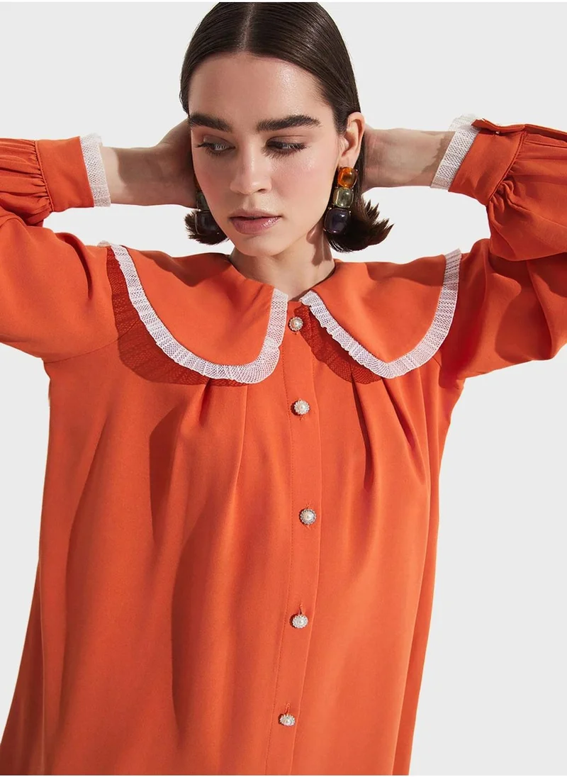 JUNE Baby Collar Button Down Shirt