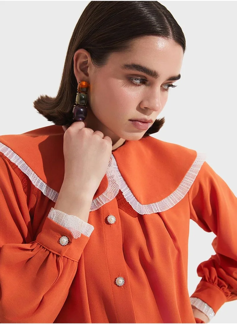 JUNE Baby Collar Button Down Shirt
