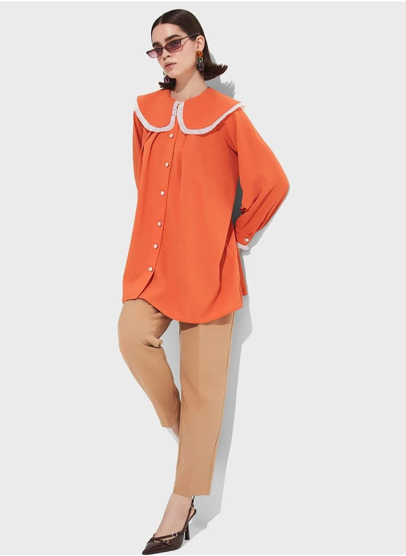 JUNE Baby Collar Button Down Shirt