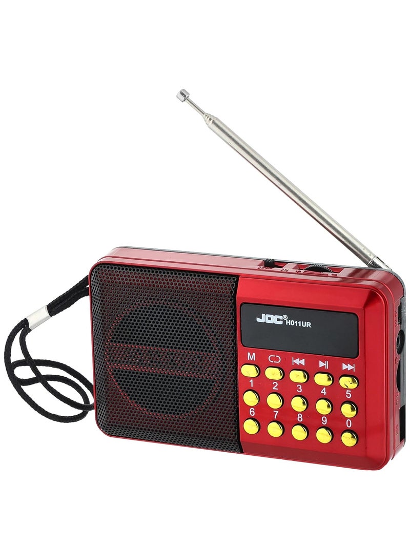 Portable Fm Radio, Stereo Sound, Strong Pure Signal, Tuned Into A Flash, A Memory, And A Speaker 2724767761087/H011UR Red - Image 1