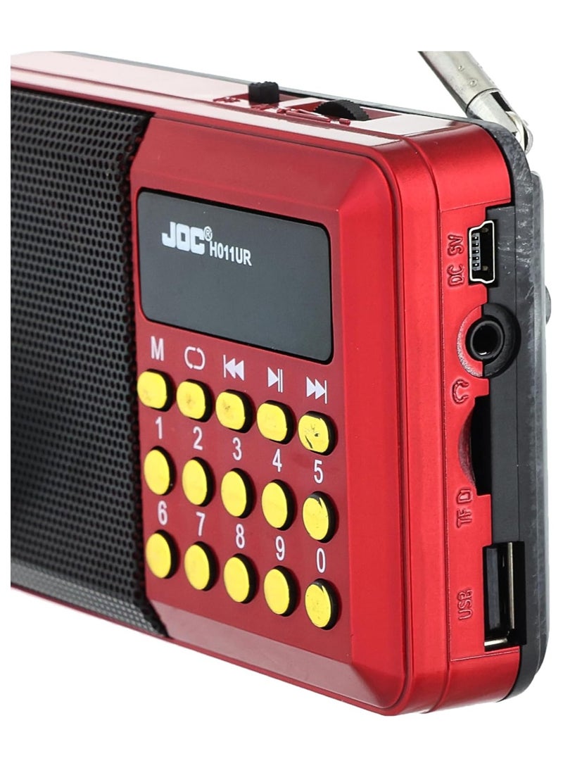 Portable Fm Radio, Stereo Sound, Strong Pure Signal, Tuned Into A Flash, A Memory, And A Speaker 2724767761087/H011UR Red - Image 2