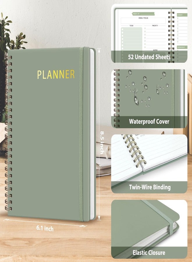 VALOME Undated Planner, Weekly Planner To Do List Notebook with Goal, Organizer & Habit Tracker, A5 Daily Planner with Spiral Binding, Ideal for Office School Suppies - Image 4