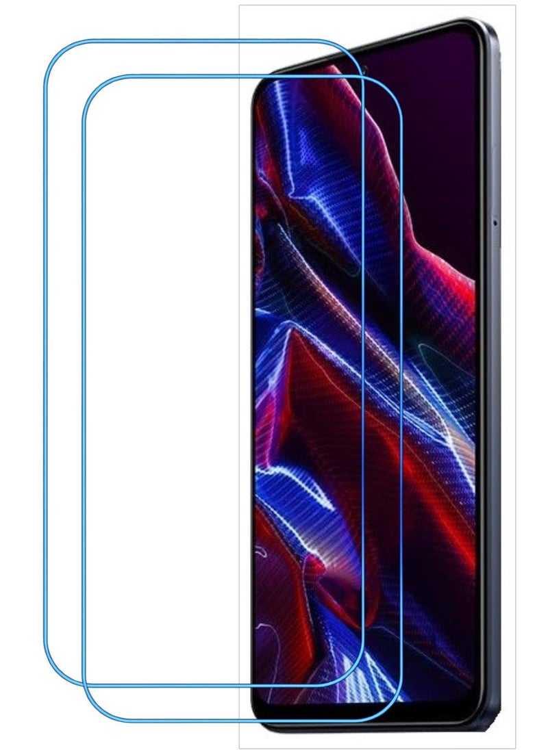 ACLIX 2 Pieces Antistatic ESD Dustproof Premium Quality High Definition Clear Tempered Glass Screen Protector Designed For Xiaomi Poco X5 - Image 1