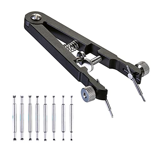 LFGKeng Spring bar pliers tool, Watchband Pliers with Robust 8 Pins, 6825 Spring Bar Tweezer Tool, for Watch Spring Bar Pins Removement and Replacement, Watch Wrist Bands Strap Removal Repair Fix Kit - Image 1