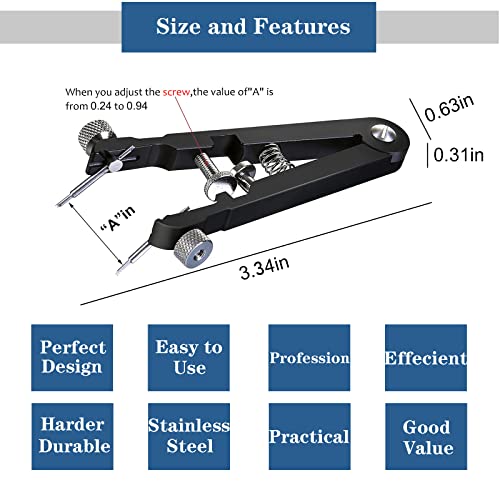LFGKeng Spring bar pliers tool, Watchband Pliers with Robust 8 Pins, 6825 Spring Bar Tweezer Tool, for Watch Spring Bar Pins Removement and Replacement, Watch Wrist Bands Strap Removal Repair Fix Kit - Image 2
