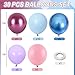 Froova Pink and Blue Balloons 12 Inch Macaron and Metallic Blue Pink Party Balloons for Gender Reveal Baby Shower Bridal Shower Summer Hawaiian Luau Birthday Party Decorations - Image 4
