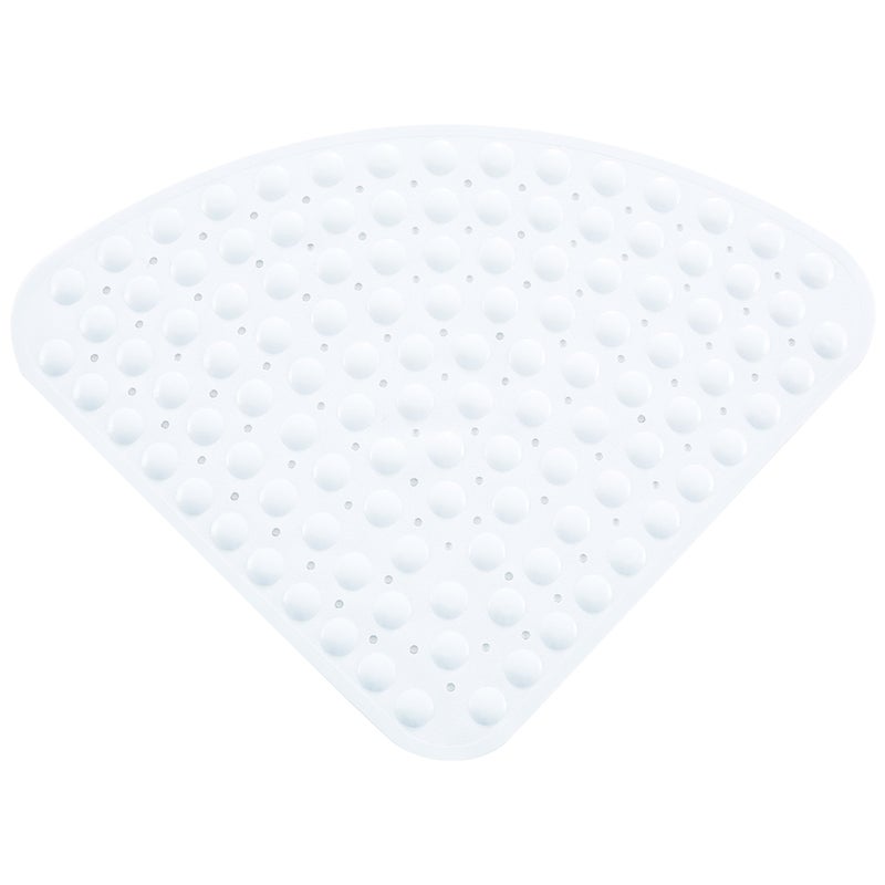 Anti-slip Floor Mat Sector Shaped Mat Bathroom Shower Mat Creative Floor Cushion (White, 54x54cm) - Image 1