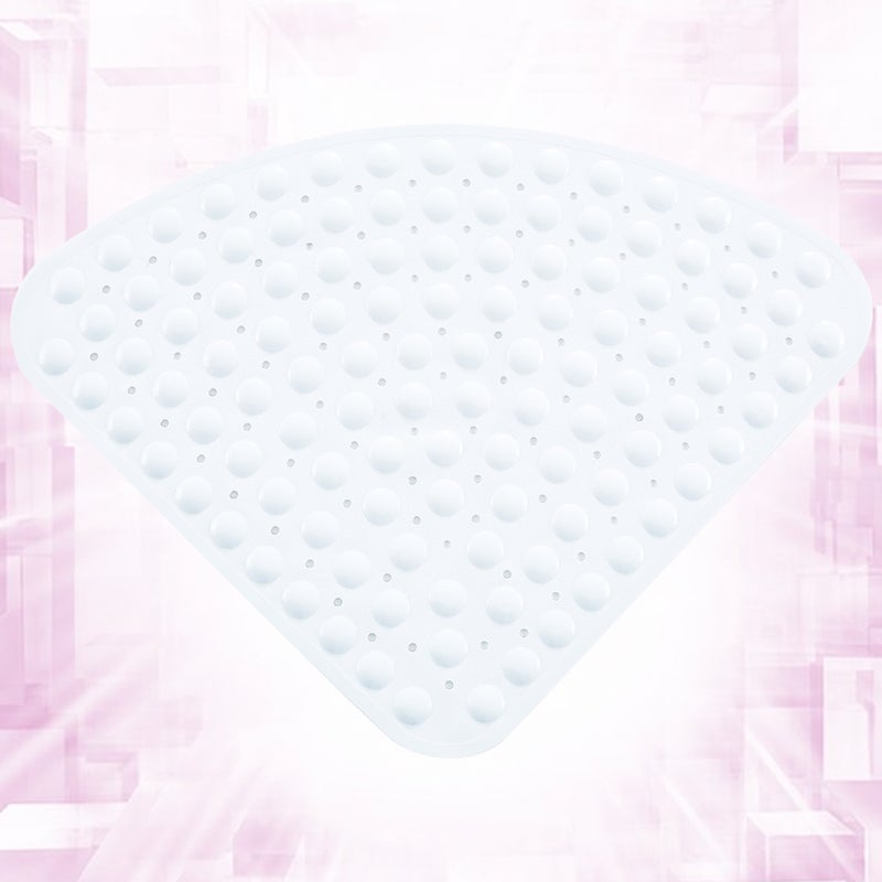 Anti-slip Floor Mat Sector Shaped Mat Bathroom Shower Mat Creative Floor Cushion (White, 54x54cm) - Image 4