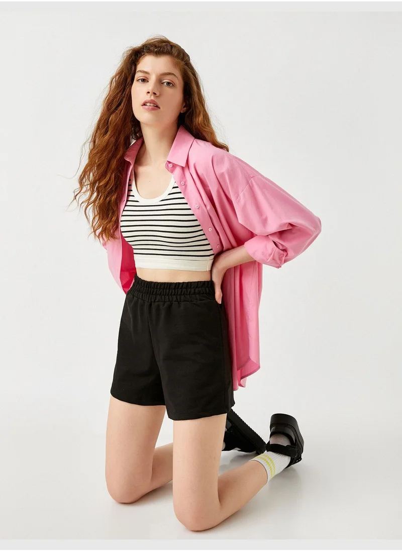 KOTON Cotton Tie Waist Short