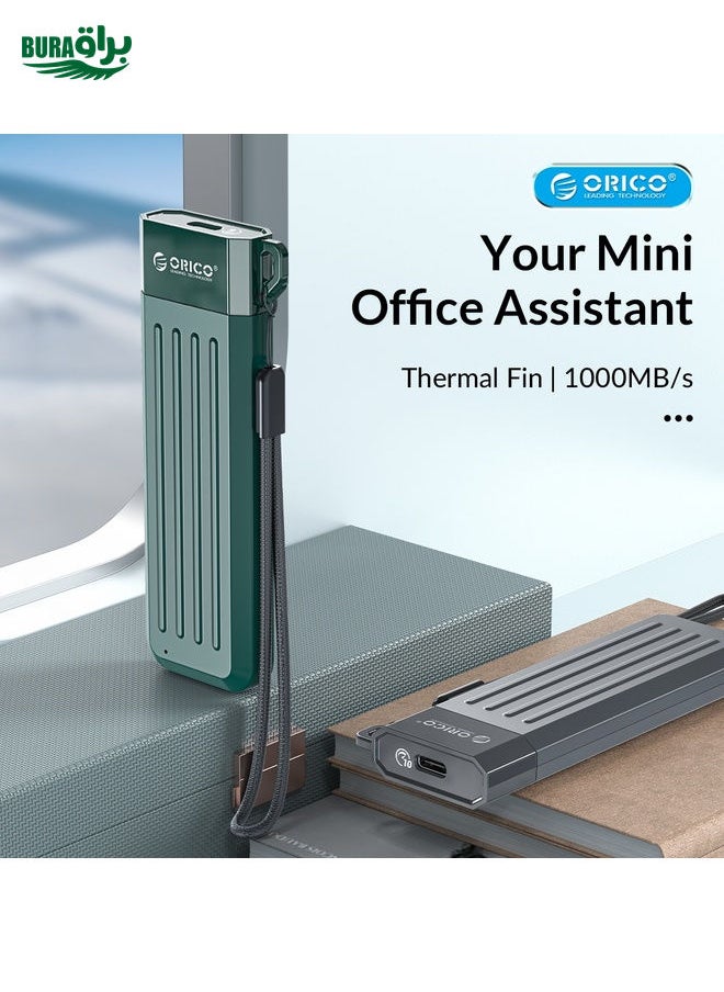 BURAQ ORICO MM2C3-GR USB3.1 Gen1 Type-C 6Gbps M.2 SATA SSD Enclosure(Green)  - Image 3