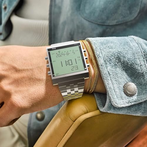 TVG Mens Digital WatchMilitary Sports LED Watch with Remote AlarmStopwatch and Digital TVFashion Casual Wrist Tactical Army Watch for Men Silver - Image 3