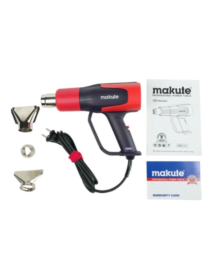 makute 2000W Electric Heat Gun with 500L/min Air Volume for Heat Shrinking, Paint Stripping and More.(HG121)  - Image 2