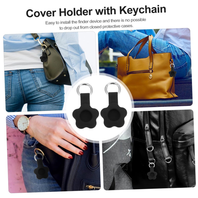 2 Pack Silicone Case Cover with Keychain for Lightweight Protective Holder Easy to Install for Keys and Bags - Image 4