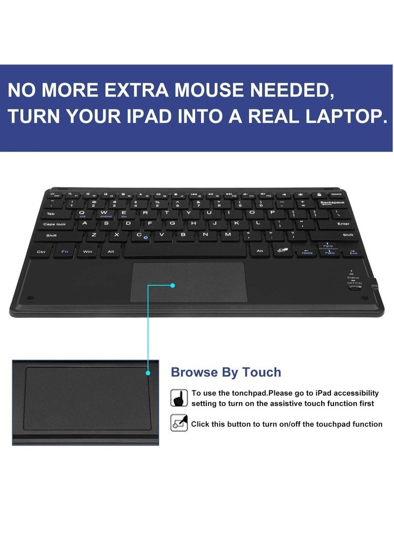 Raxoom iPad Air 3rd Generation Case with Keyboard, Case with Pencil Holder and Touchpad, Wireless Keyboard with Bluetooth, Smart Folio Leather Cover for iPad Air 3 2020/iPad 8th/7th10.2 inch. - Image 5