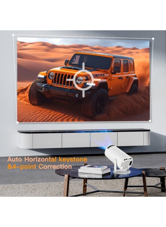 جهاز عرض ذكي محمول HY300 بنظام أندرويد 12 مع واي فاي وبلوتوث بدقة HD 720P ويدعم إدخال 4K بتصميم قابل للدوران وتصحيح تلقائي مناسب للمنزل والهواء الطلق - Image 3