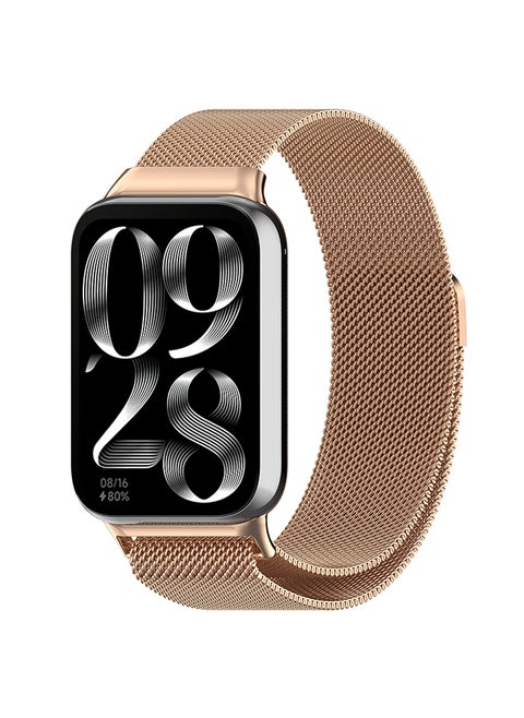 Milanese Loop Strap for Xiaomi Mi Smart Band 8 Pro - Stainless Steel Magnetic Adjustable Mesh Metal Watch Bands for Men and Women- Rose Gold