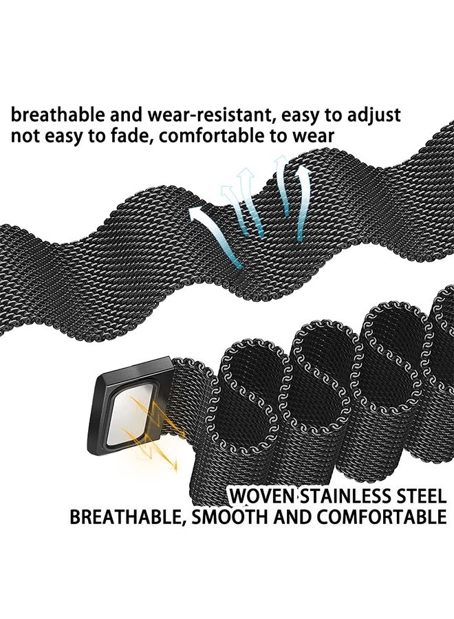 Milanese Loop Strap for Xiaomi Mi Smart Band 8 Pro - Stainless Steel Magnetic Adjustable Mesh Metal Watch Bands for Men and Women- Rose Gold
