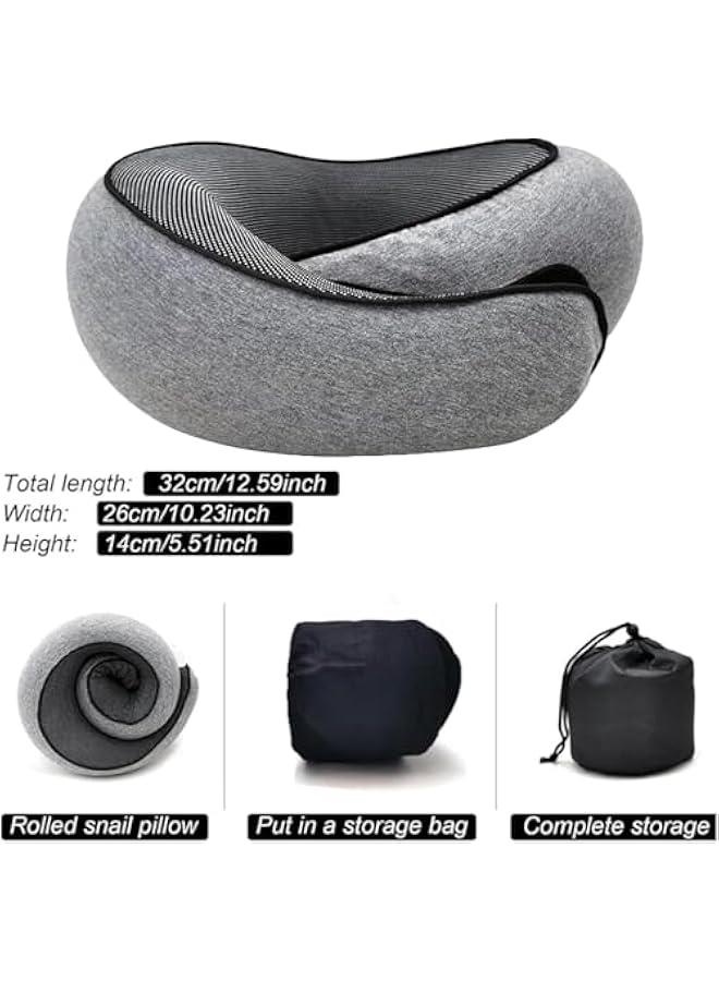 MIXDE Travel Neck Pillow, Travel Pillow for Sleeping Airplane, Memory Foam Neck Pillow with 360-Degree Head Support, Airplane Pillow,Portable U Shaped Pillows, for Office, Camping, Travelling - Image 5