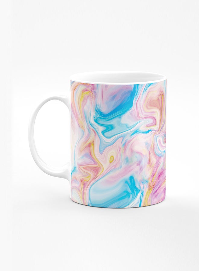 Stylizedd Designer Printed Coffee Mug with Heavy Duty Handle 11oz Ceramic Personalised Gift Mugs Cup [Microwave Safe & Dishwasher Proof] - Marble Print Aqua - Image 1