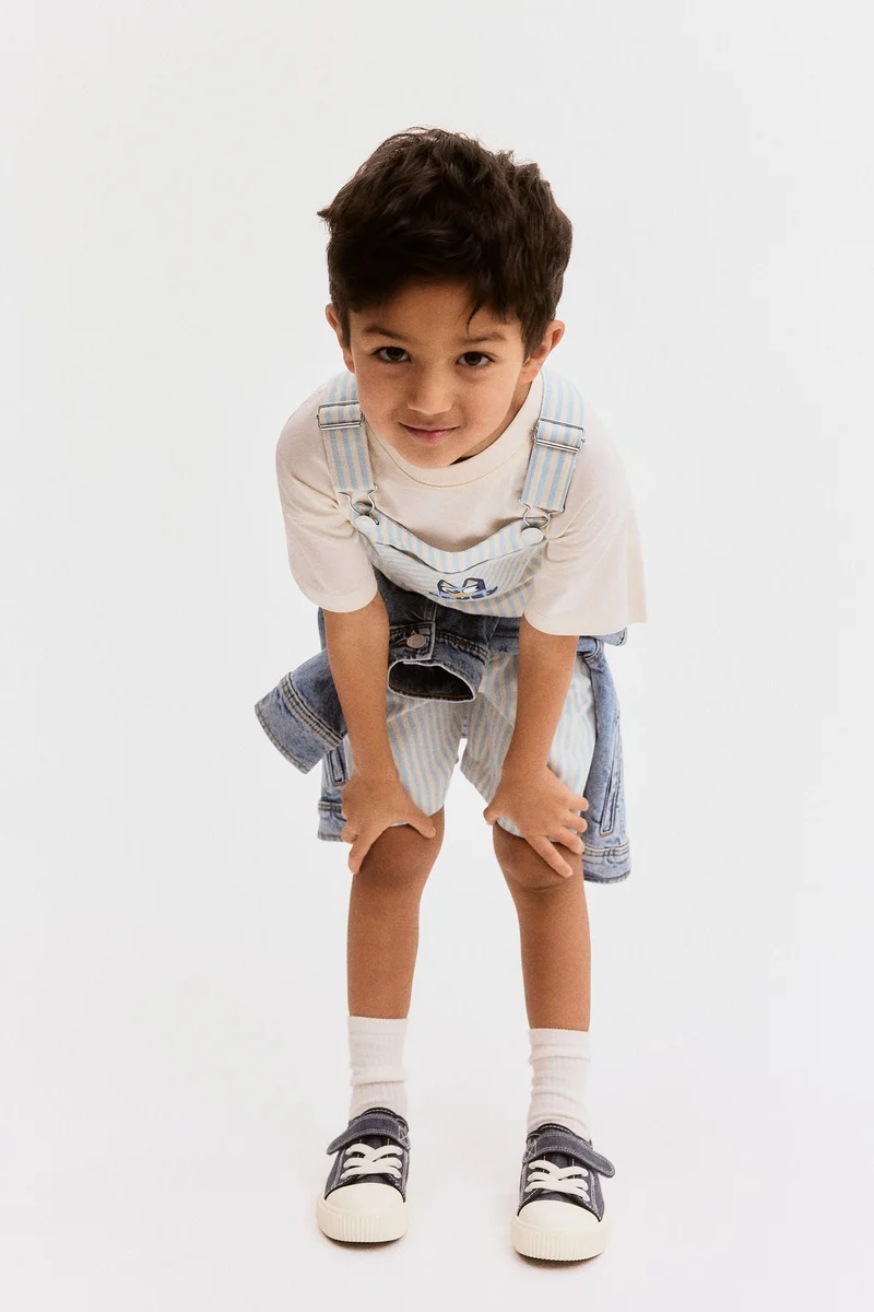 H&M Print-motif dungaree shorts