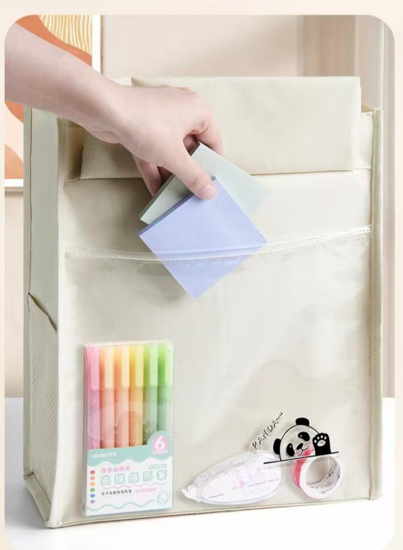 باندا حامل مستندات ذو سعة كبيرة، حامل مستندات محمول بسحّاب وجيوب شبكية للكتب والمستندات وأجهزة الكمبيوتر المحمولة، مناسب للعاملين في المكاتب والطلاب، والاجتماعات والاستخدام المكتبي - Image 5