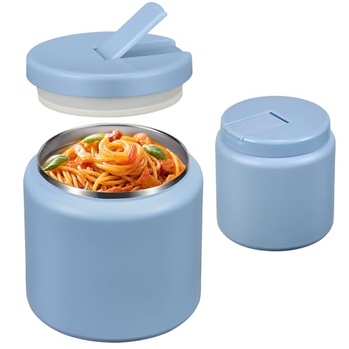 BOSEDSANG 26oz Soup Thermo for Hot Food Kids with Buckle Lid Insulated Vacuum Food Jar Wide Mouth Leakproof Stainless Steel Lunch Container (Blue) - Image 1