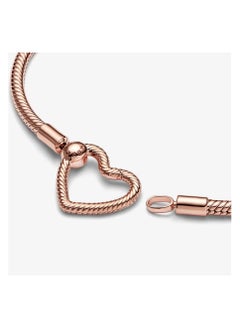 PANDORA Pandora Moments Heart Closure Snake Chain Bracelet, Size 18  - Image 4