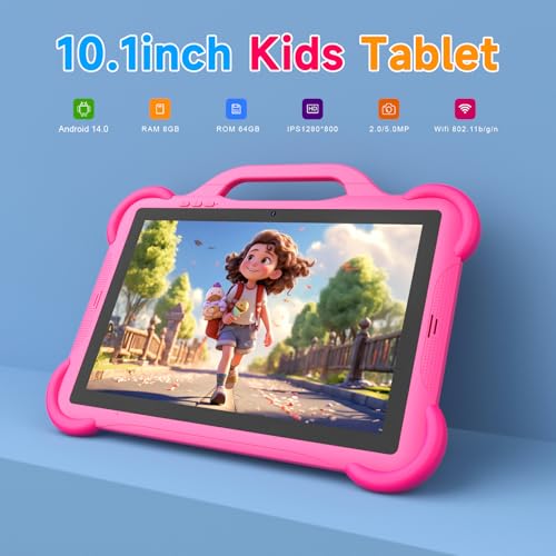 CUPEISI Android 14 Kids Tablet Toddler Tablet for Kids,10 inch 8GB RAM+64GB ROM Tableta for Boys Girls, 10" 1280*800 IPS Safety Eye Protection Screen Parental Control APP Latest Model Kid Tablets WIFI Tab PC - Image 3