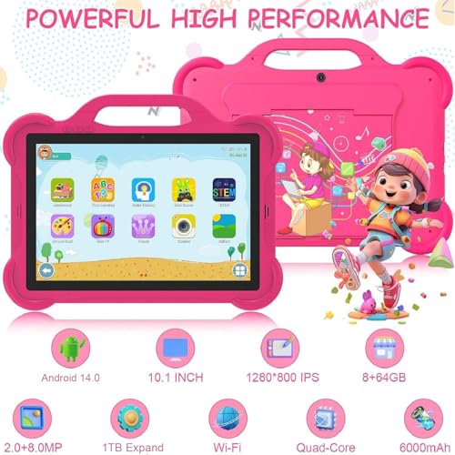 CUPEISI Android 14 Kids Tablet Toddler Tablet for Kids,10 inch 8GB RAM+64GB ROM Tableta for Boys Girls, 10" 1280*800 IPS Safety Eye Protection Screen Parental Control APP Latest Model Kid Tablets WIFI Tab PC - Image 2