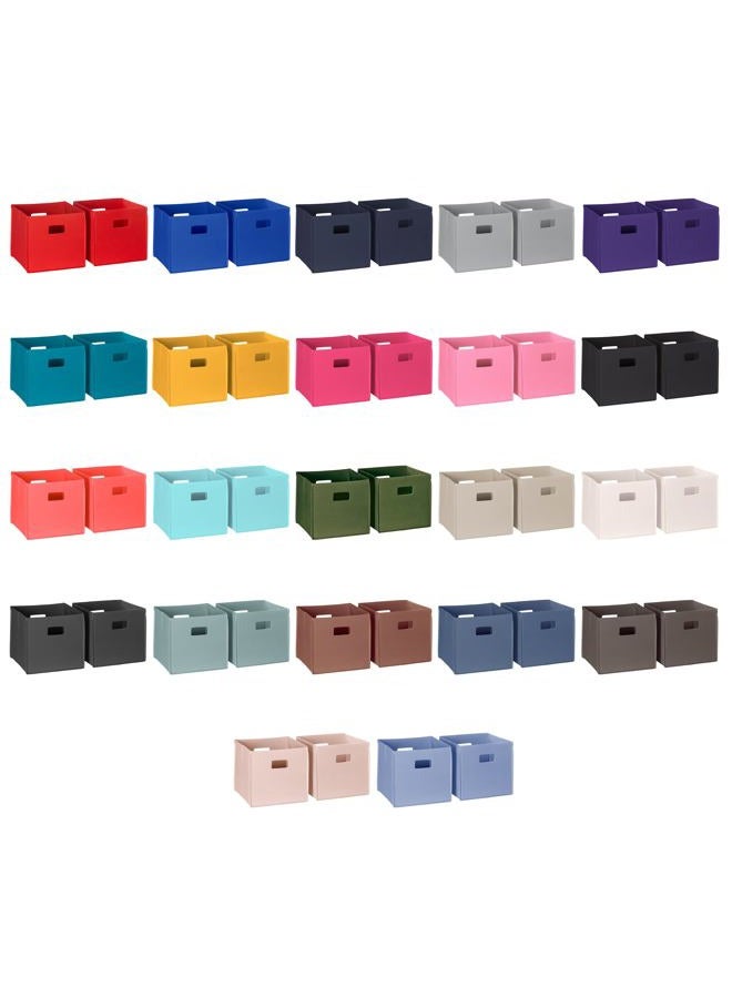RiverRidge Kids 2pc Fabric Collapsible Storage Cube Organizers with Handles for Playroom Organization - Sea Green - Image 3