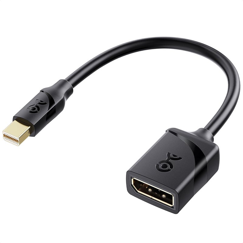 CableMatters محول Mini DisplayPort إلى DisplayPort 1.4 بسرعة 32.4Gbps (Mini DP إلى DP 1.4) باللون الأسود - جاهز لدقة 8K@60Hz و 4K@240Hz - متوافق مع Thunderbolt و Thunderbolt 2 - Image 1