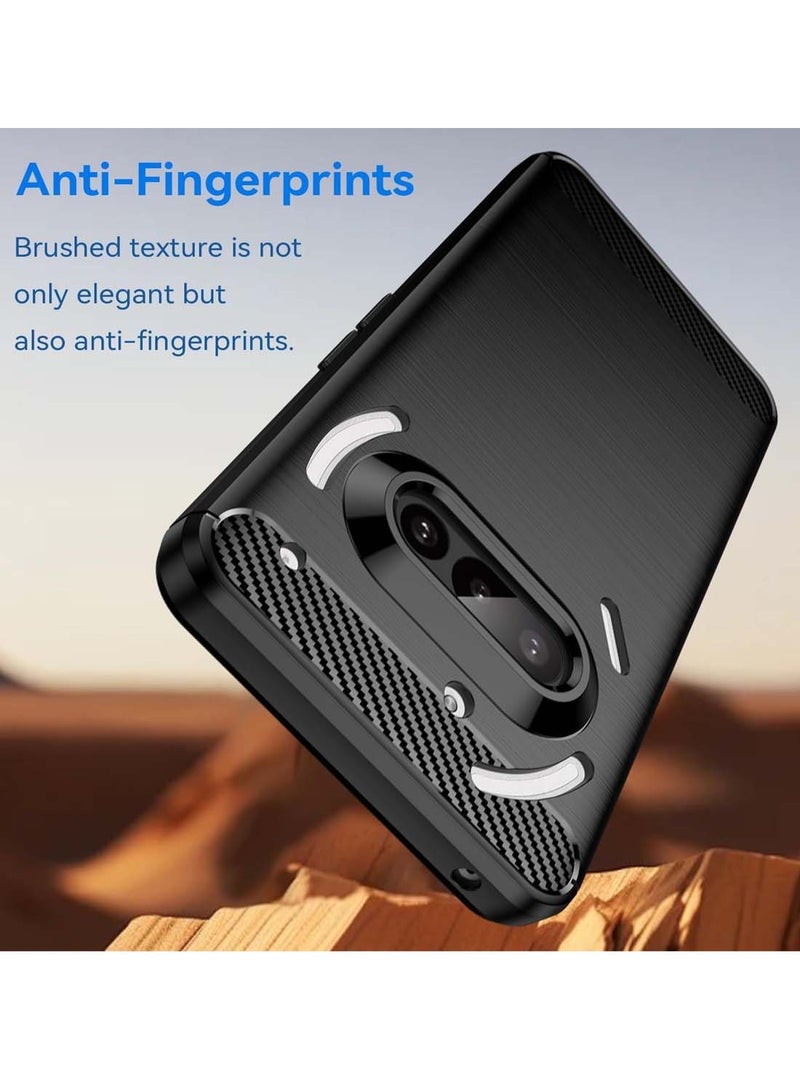 Wtech Nothing Phone (3a) 5G 2025 Silicone Brushed Texture Protective Case Cover - Black - Image 2