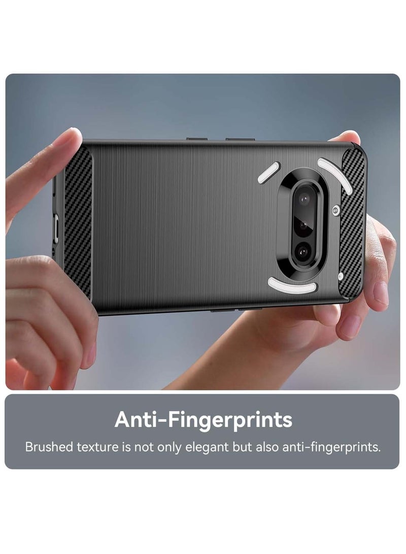 Wtech Nothing Phone (3a) 5G 2025 Silicone Brushed Texture Protective Case Cover - Black - Image 3