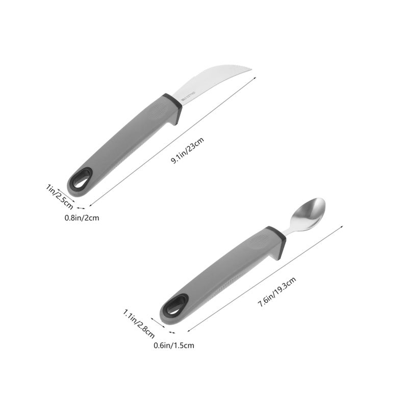 Weighted Adaptive Utensils Set 5Pcs Stainless Steel Forks Knives Spoons for Rehabilitation Dining - Image 3