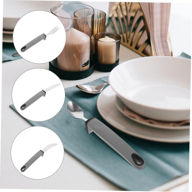 Weighted Adaptive Utensils Set 5Pcs Stainless Steel Forks Knives Spoons for Rehabilitation Dining - Image 4