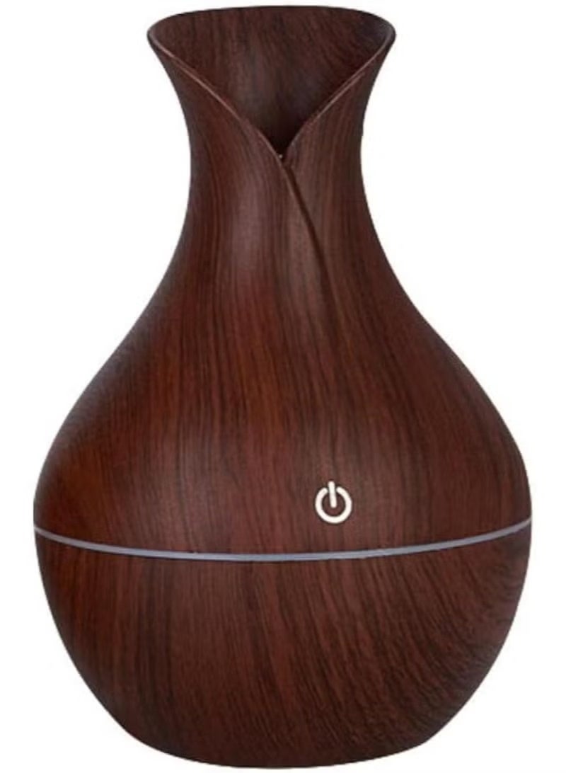 zoba USB Air Humidifier and Aroma Diffuser – Modern Wood Design, Dark Brown Color - Image 1