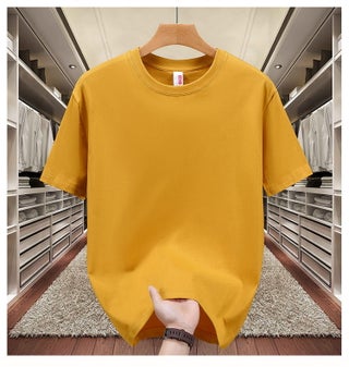 Heavy cotton T-shirt logo summer short sleeve overalls solid color round neck large size shirt jacket wholesale generation Yellow - pzsku/Z57C922C222A0C372331BZ/45/1746226517/d1e2d07d-eb37-4578-80b0-91d69ea582aa