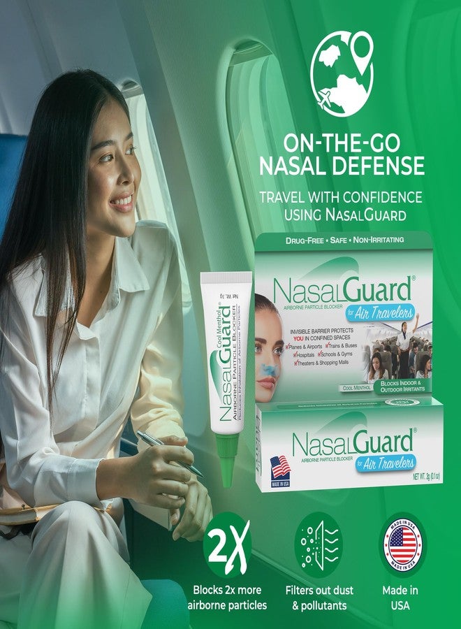 NasalGuard Airborne Particle Blocker Nasal Gel for Air Travelers - Drug-Free, Non-irritating, Non-drowsy, Airplane Travel Approved (Cool Menthol) - Over 150 Applications Per Tube (0.1 oz, Pack of 1) - Image 3