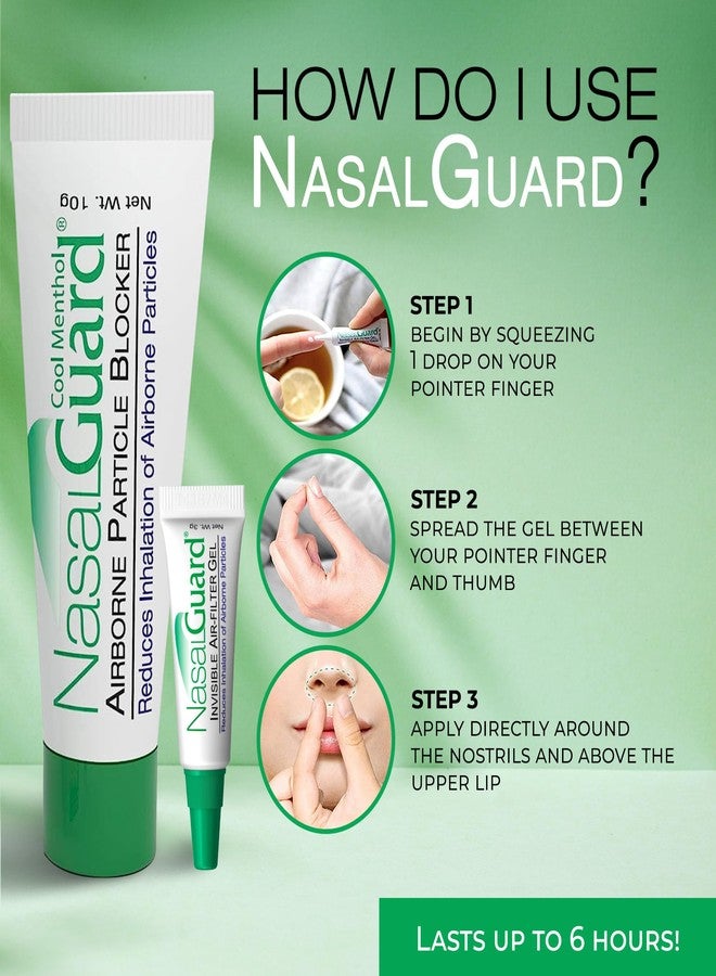 NasalGuard Airborne Particle Blocker Nasal Gel for Air Travelers - Drug-Free, Non-irritating, Non-drowsy, Airplane Travel Approved (Cool Menthol) - Over 150 Applications Per Tube (0.1 oz, Pack of 1) - Image 5