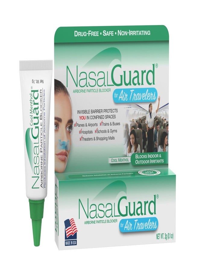 NasalGuard Airborne Particle Blocker Nasal Gel for Air Travelers - Drug-Free, Non-irritating, Non-drowsy, Airplane Travel Approved (Cool Menthol) - Over 150 Applications Per Tube (0.1 oz, Pack of 1) - Image 1