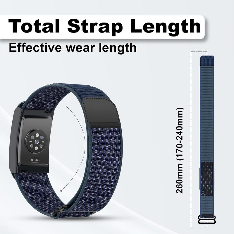 دادو حزام بديل من النايلون ، متوافق مع سوار Amazfit Helio – سوار رياضي قابل للتعديل وجيد التهوية لتتبع اللياقة البدنية، مريح للارتداء طوال اليوم - Image 3