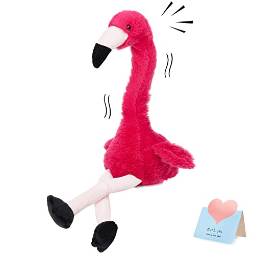 CozyWorld 13 Talking Flamingo Toy Repeat What You Said Interactive Cute Plush Toy Flamingo Stuffed Animals Birthday Gifts for Boys and Girls Red - Image 1