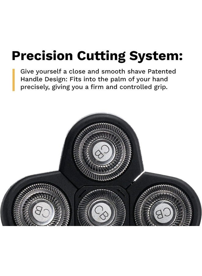 ذا كات بادي رأس ماكينة حلاقة بديل، رأس دوار عالمي للاستخدام الرطب والجاف بخمس شفرات للشعر الخشن للرأس/الجمجمة، والوجه، والجسم، والذراعين، والساقين، والظهر، والصدر، للرجال والنساء، وحدة واحدة - Image 1