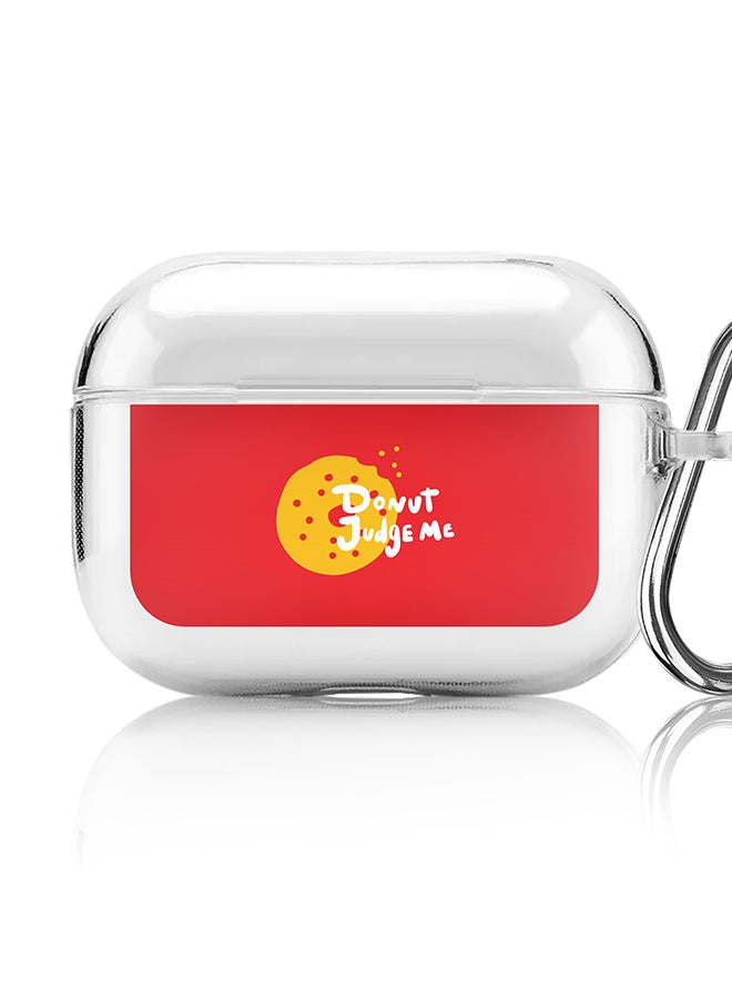 Stylizedd Classic Clear printed Case for Apple AirPods Pro 2nd Generation Thin Transparent Cover [Designed for Apple AirPods Pro 2nd Generation] - Donut judge me  - Image 1